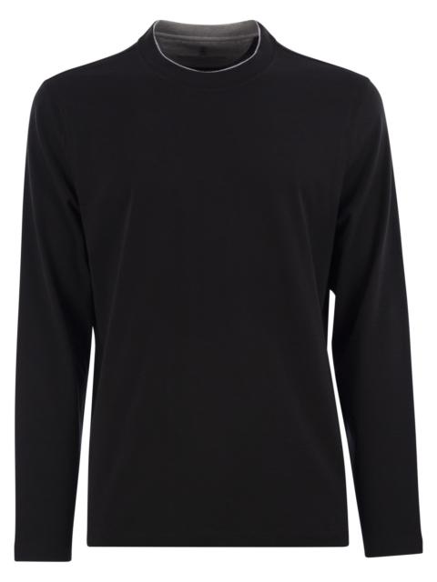 Brunello Cucinelli Brunello Cucinelli Men Crew-Neck Cotton Jersey T-Shirt With Long Sleeves