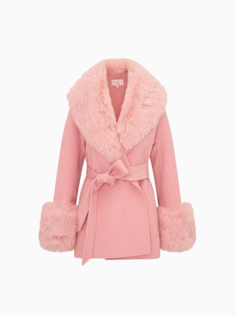 LoveShackFancy Rosen Faux Fur Wool Wrap Coat