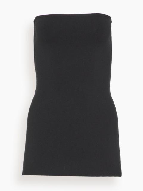 Totême Compact Knit Tube Top in Black