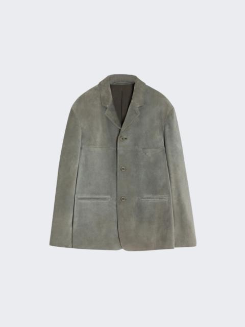 Lemaire Suede Single Breasted Jacket Pebble Gray