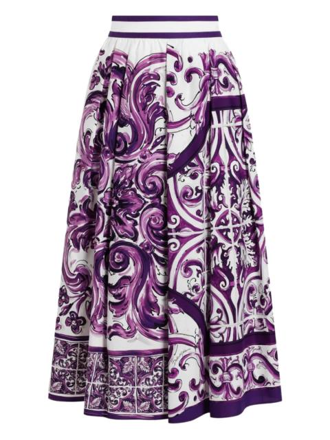 Dolce & Gabbana Dolce & Gabbana Women Midi Skirt With Majolica Print