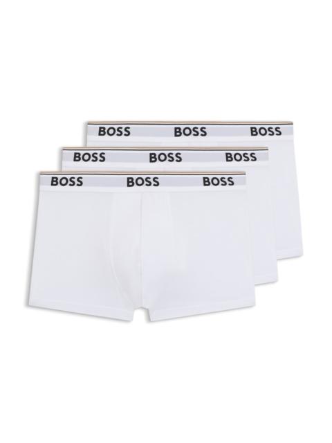 BOSS THREE-PACK OF STRETCH-COTTON TRUNKS WITH LOGO WAISTBANDS
