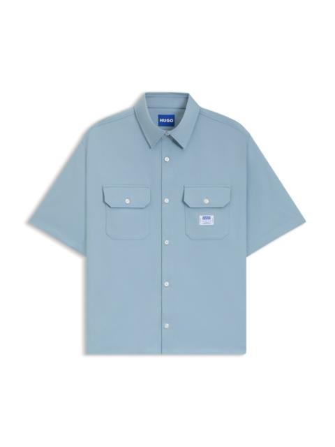 HUGO OVERSIZED-FIT SHIRT IN COTTON TWILL WITH ZIP CLOSURE