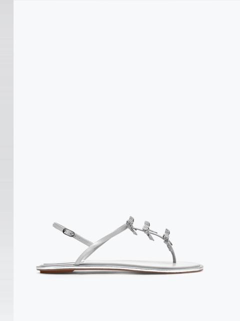 RENE CAOVILLA Diana Silver Thong Sandal 10