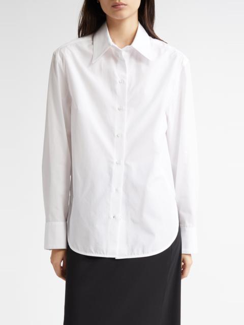 Loulou de Saison LOULOU DE SAISON Alim Cotton Poplin Button-Up Shirt in White at Nordstrom