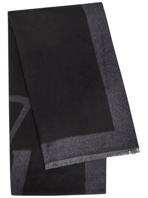 SAINT LAURENT Saint Laurent Cassandra Logo Silk Scarf