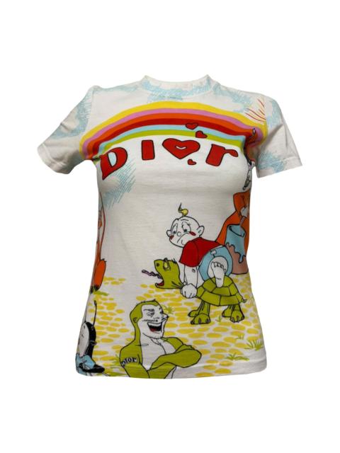 Dior CHRISTIAN DIOR Spring 2002 Rainbow Cartoon Print T-Shirt