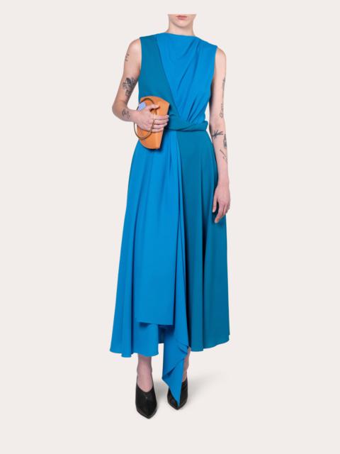 Roksanda Parsa Color Block Crepe Twisted Sleeveless Dress