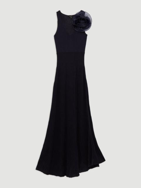 KAREN MILLEN Viscose Blend Knit Corsage Detail Maxi Dress