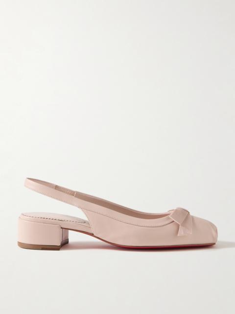 Christian Louboutin Mamaflirt 30 Bow-embellished Leather Slingback Pumps