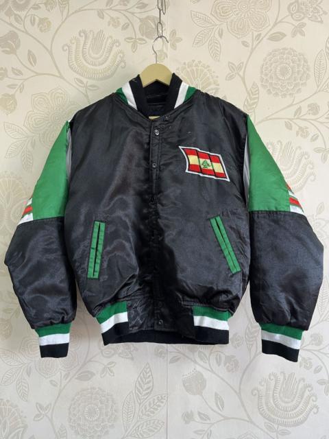 Other Designers Vintage Sensation Bomber Style Jacket Lebanon Satin Nylon