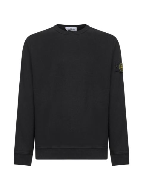 Stone Island Stone Island Men Black Brushed Organic Cotton Crewneck Sweatshirt<Br/>