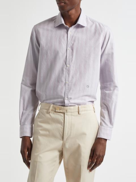 massimo alba Massimo Alba Canary Stripe Cotton Button-Up Shirt in Ruggine at Nordstrom