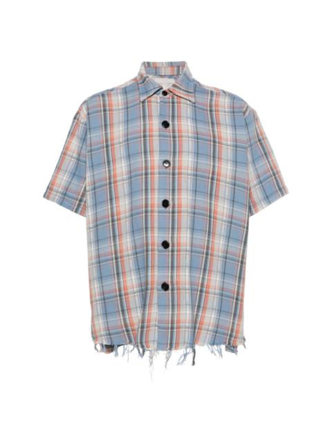 plaid-check cotton shirt