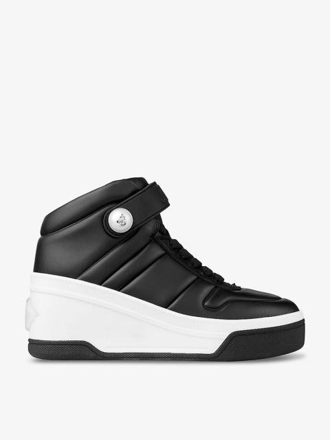 Del Mar logo-embellished leather high-top trainers