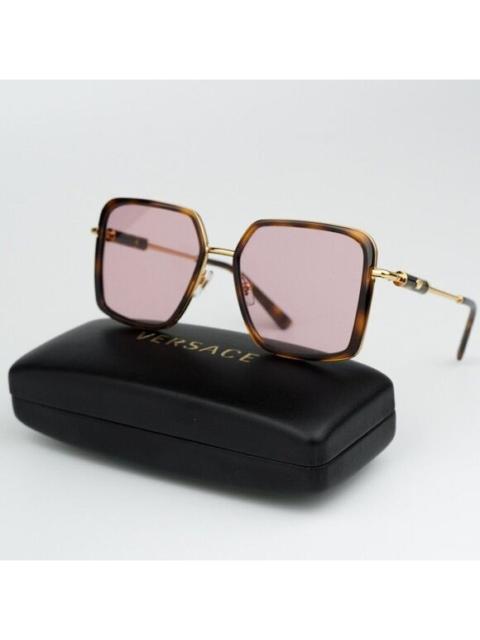 VERSACE SALE! NEW Versace VE2261 100284 Havana Light Violet Square Unisex Sunglasses
