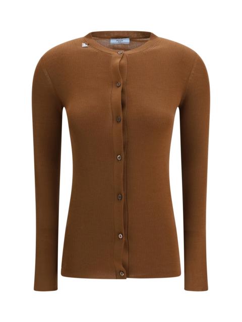 Prada Prada Ribbed Wool Cardigan Tobacco Women
