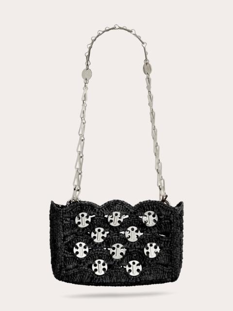 rabanne 1969 Nano Chainmail Embellished Raffia Shoulder Bag