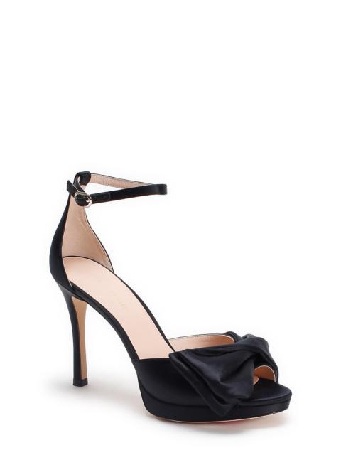 kate spade Kate Spade New York bow ankle strap sandal in Black Fabric at Nordstrom