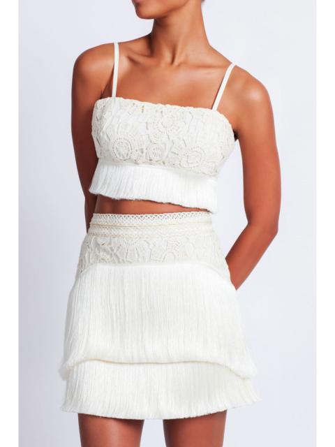 PatBO Crochet Fringe Cropped Top