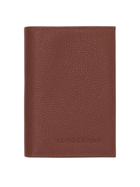 Longchamp Le Foulonné Passport cover Coffee - Leather
