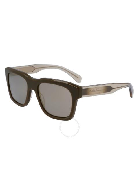 FERRAGAMO Salvatore Ferragamo Khaki Square Men's Sunglasses SF1087S 324 56