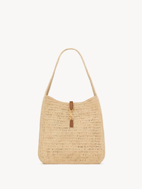 SAINT LAURENT LE 5 À 7 SUPPLE LARGE IN RAFFIA