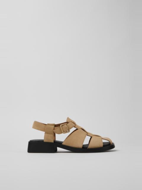 CAMPERLAB Beige Nubuck Sandals for Women.