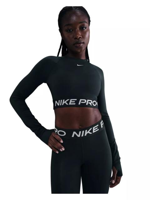 Nike Pro Women's Dri-FIT Cropped Long-Sleeve Top -Seaweed Green