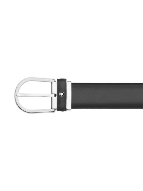 Montblanc Horseshoe buckle gray 35 mm leather belt