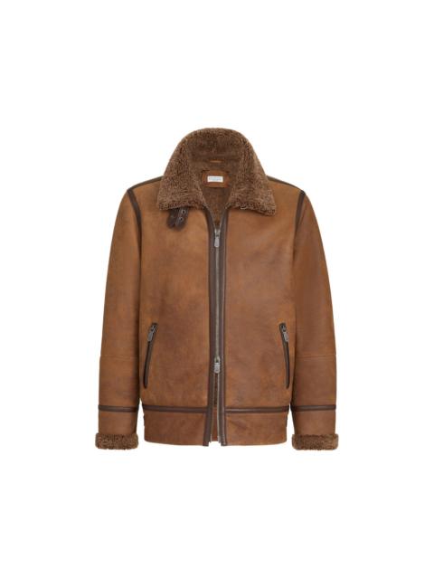 Brunello Cucinelli Brunello Cucinelli Brown Jackets - Leather Jackets Men
