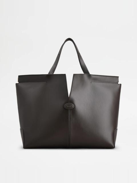 Tod's TOD'S DI FOLIO IN LEATHER MEDIUM - BROWN