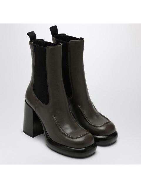 Burberry Chelsea Wedge Boot In Dark Green Leather Women