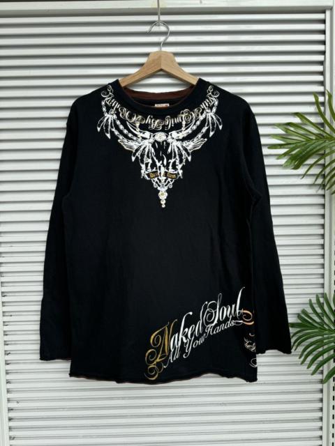 Other Designers Japanese Brand - Oblo Design Chrome Punk Riot Hearts Poem Longsleeve