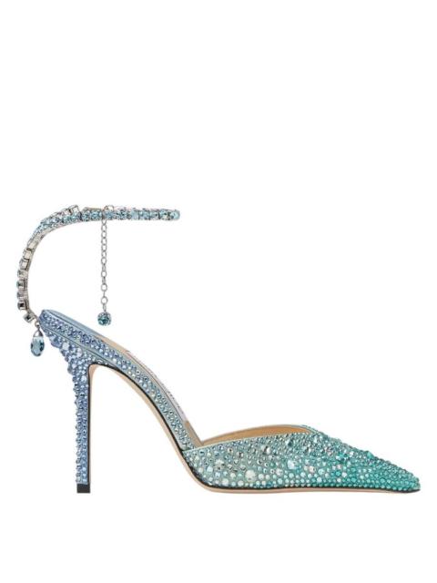 JIMMY CHOO Jimmy Choo Saeda 100 Crystal Embellished Satin Pumps