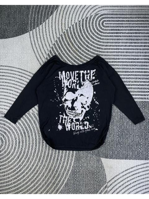 Hysteric Glamour Vtg Japanese Fashion White Skull Graphic Longsleeve Shirt