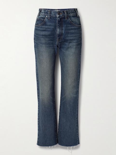 NILI LOTAN Calla Distressed Mid-rise Straight-leg Jeans