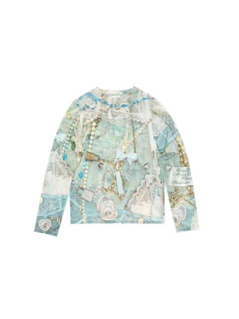Acne Studios LONG SLEEVE PRINT T-SHIRT (BLUE/MULTI)