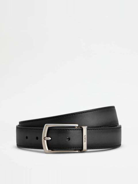 Tod's ADJUSTABLE AND REVERSIBLE BELT IN LEATHER - BLACK