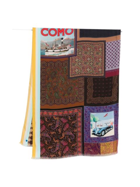 Pierre-Louis Mascia Lago di Como silk printed scarf