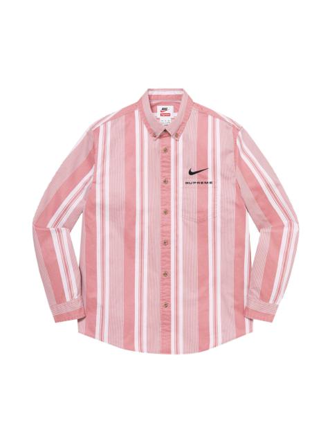 Supreme Supreme x Nike Cotton Twill Shirt 'Pink Stripe'