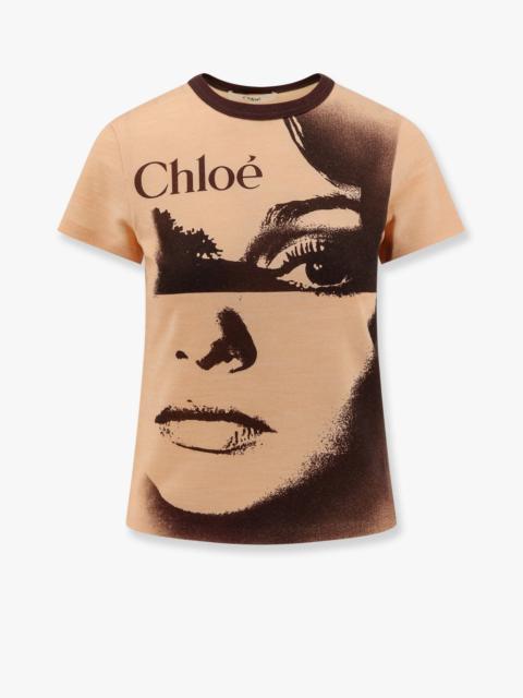 CHLOE' - Chloe' Jersey T-Shirt With A Large Portrait Print And Chloã© Logo