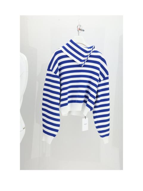 CELINE Celine High Neck Sweater White/Royal Blue