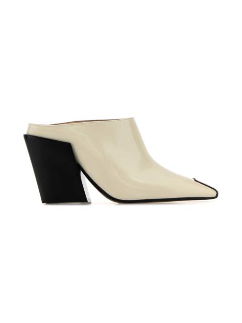 Bottega Veneta Ivory Leather Ventura Mules