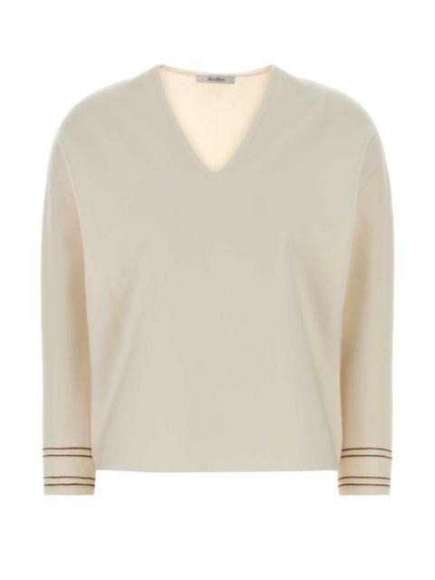 Max Mara Max Mara Women Ivory Stretch Wool Blend Undici Sweater