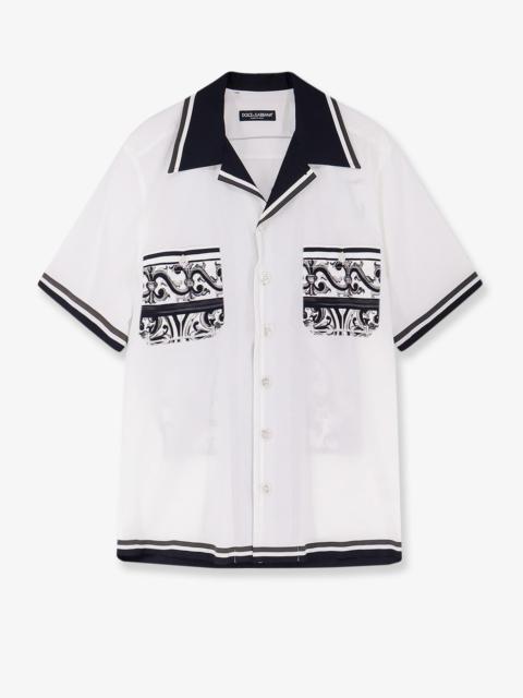Dolce & Gabbana Dolce & Gabbana Cotton Shirt With Maxi Maiolica Print On The Back