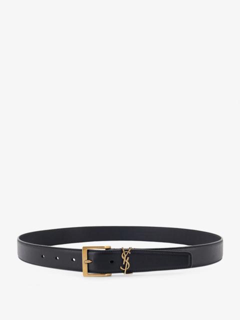 SAINT LAURENT Saint Laurent Cassandre Leather Belt