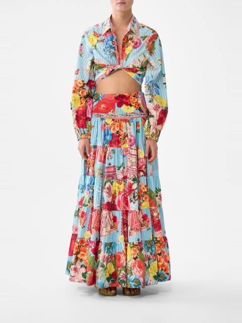 CAMILLA JERSEY SPLICED TIERED SKIRT