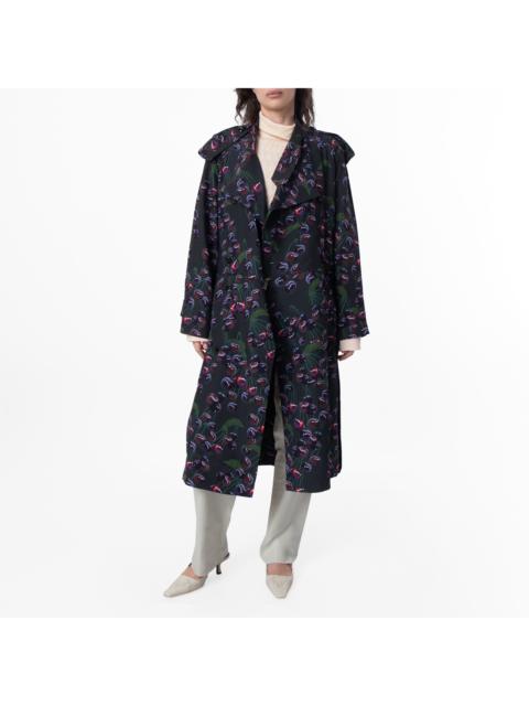 Burberry Burberry Cherry Print Belted Trench Coat