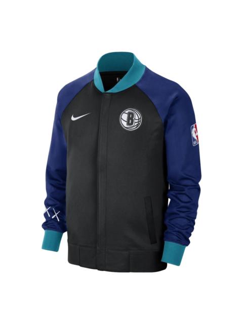 Nike Nike x Kaws x NBA Brooklyn Nets City Edition Jacket 'Black Blue Green' FB3498-010
